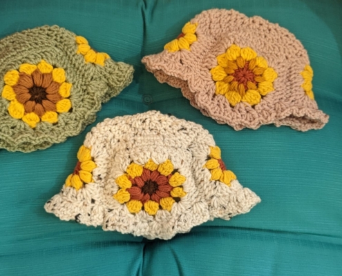 Crochet Flower Bucket Hats
